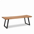 Wooden coffee table with black metal legs 120 x 40 x 45cm