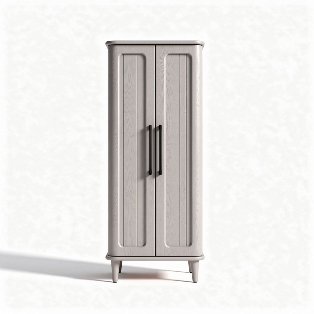 Cabinet storage unit with two doors gray wood finish 70 x 40 x 130cm