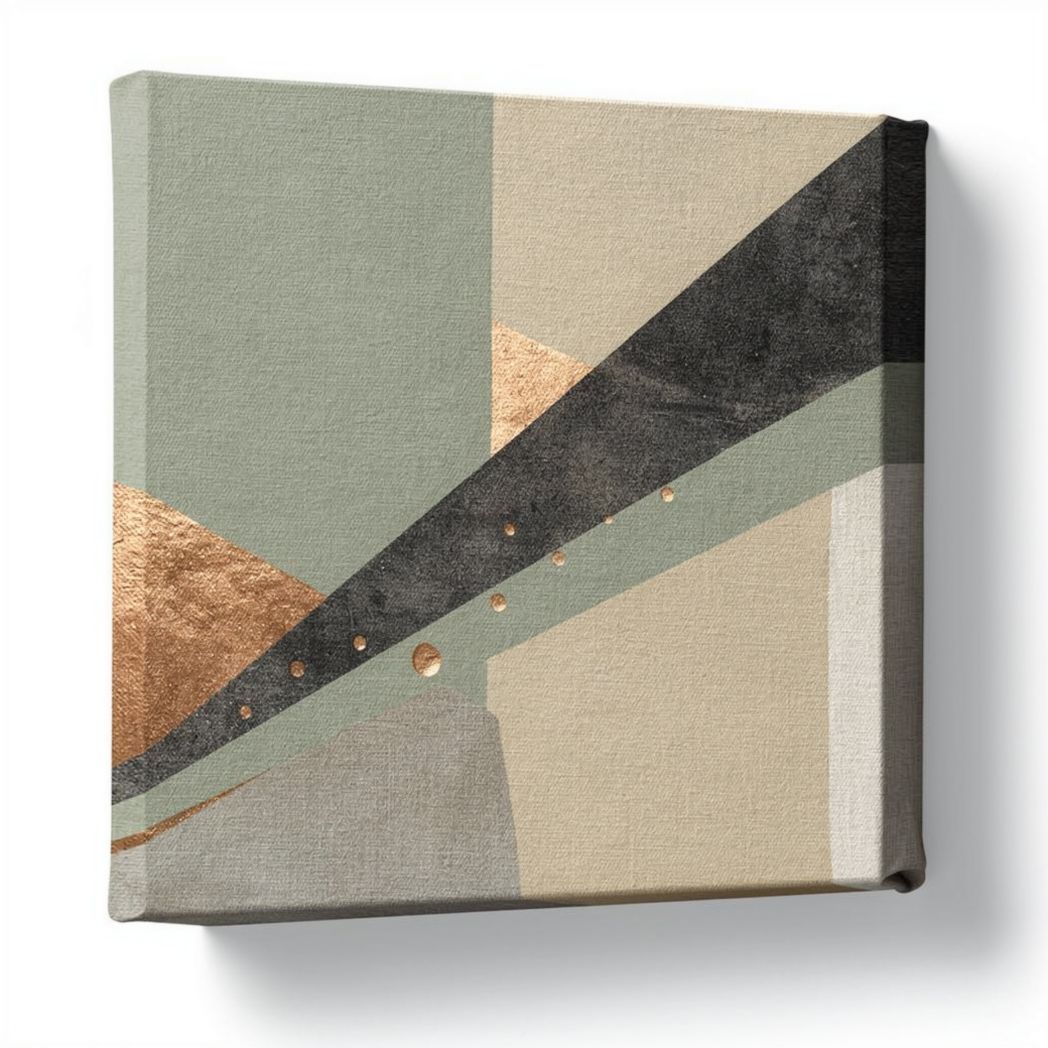 Canvas wall art featuring abstract geometric design 30 x 30 x 3cm