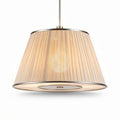 Fabric pendant light with a pleated shade and metallic accents 30 x 30 x 25cm