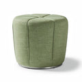 Green upholstered storage ottoman with metal base 40 x 40 x 45cm